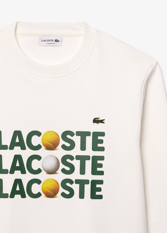 Белый свитшот Lacoste логотип нашивки (298072873)