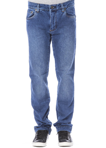 Синие демисезонные прямые джинсы Billionaire