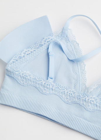 Блакитний топ бюстгальтер H&M без кісточок поліамід