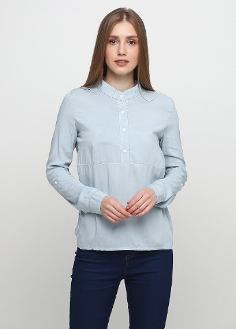 Голубая демисезонная блуза для кормящих Lullababe
