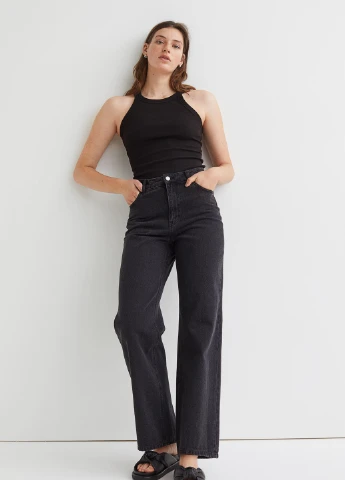 Топ літо,чорний, H&M Basic (254655466)