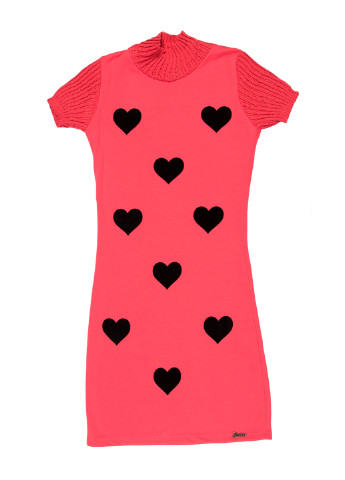 Розовое кэжуал платье платье-водолазка Marions сердечки