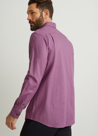 Сиреневая кэжуал рубашка с геометрическим узором C&A