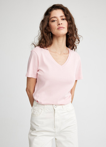 Світло-рожева літня футболка DeFacto