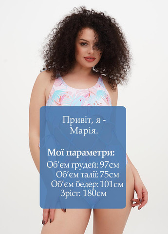 Блакитний літній купальник суцільний FS