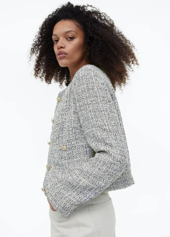 Светло-серый женский жакет H&M меланжевый - всесезон