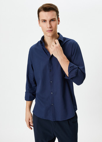 Темно-синяя кэжуал, домашний рубашка однотонная KOTON