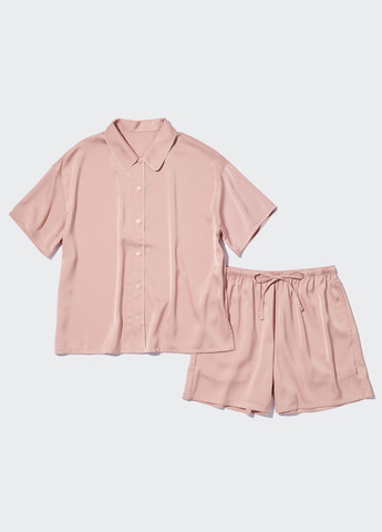 Персиковая всесезон пижама (рубашка, шорты) рубашка + шорты Uniqlo