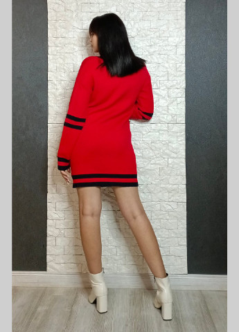 Красное кэжуал платье-свитер платье-свитер Unigirl в полоску