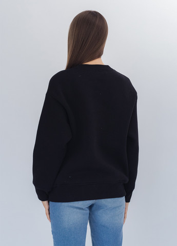 Черный свитшот Nora Kvittin однотонный вышивка, аппликация, нашивки (301079958)
