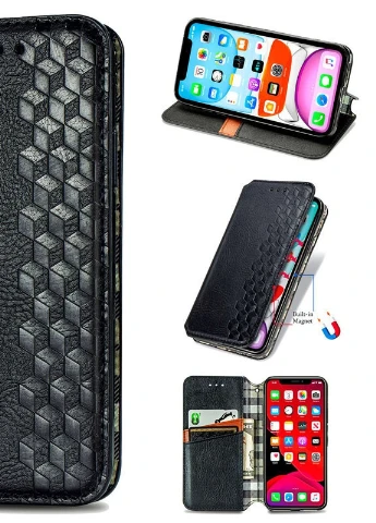 Кожаный чехол книжка Cubic (PU) для Xiaomi Mi 11 Черный (is_00000041846_6) Getman (237834694)