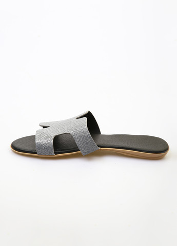 Серебристые шлепанцы No Brand
