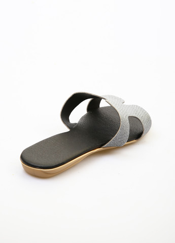 Серебристые шлепанцы No Brand