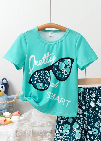 Комбінований літній комплект (футболка, шорти) SHEIN