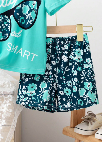 Комбінований літній комплект (футболка, шорти) SHEIN