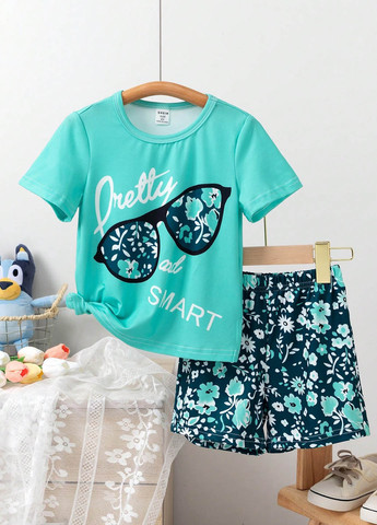 Комбінований літній комплект (футболка, шорти) SHEIN