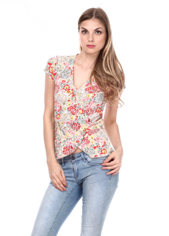 Комбинированная летняя блуза на запах Instinct
