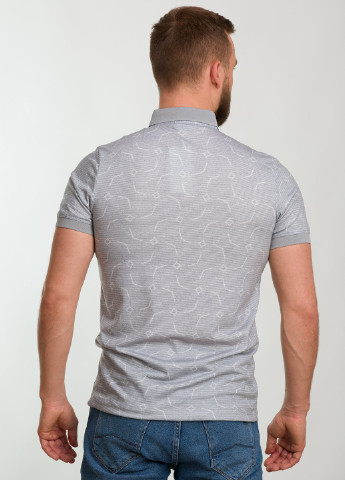 Серая футболка-поло для мужчин Trend Collection с абстрактным узором
