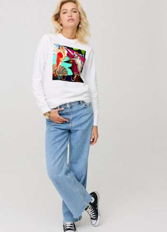 Белый світшот жіночій basic /no flis/ YAPPI (254658796)