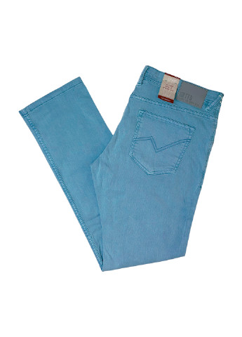 Голубые повседневный летние прямые, зауженные брюки Tom Tailor