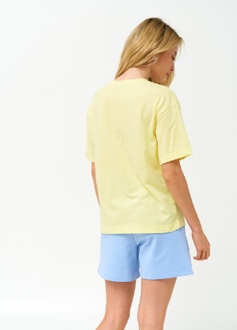 Светло-желтая летняя футболка женская оверсайз KASTA design