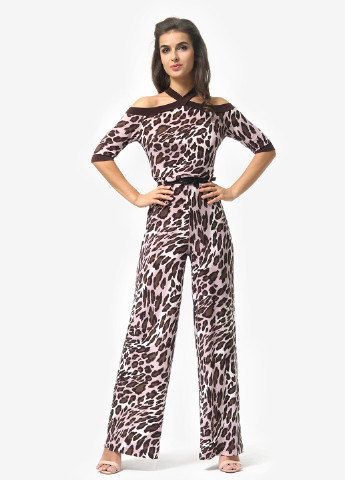 Комбенизон Agata Webers комбинезон-брюки леопардовый комбинированный кэжуал полиэстер