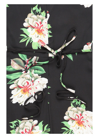 Черное кэжуал платье на запах Girls On Film с цветочным принтом