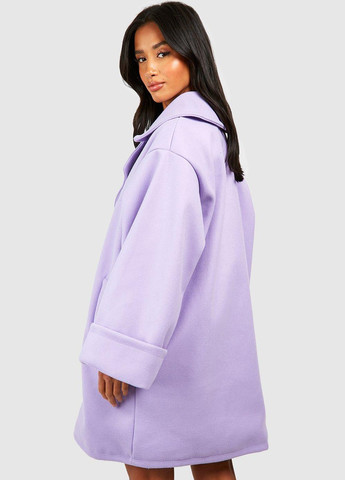 Лиловое демисезонное Пальто двубортное Boohoo