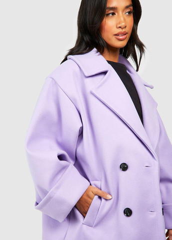 Лиловое демисезонное Пальто двубортное Boohoo