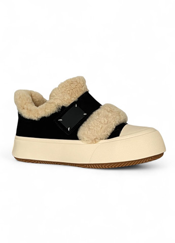 Зимние слипоны ALLSY с мехом из натуральной замши