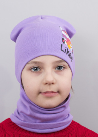 Дитяча шапка з хомутом КАНТА "Likee" розмір 52-56 бузковий (OC-851) Канта (220180418)