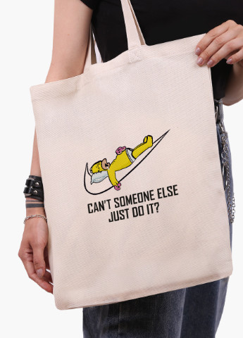 Еко сумка шоппер біла Гомер Сімпсон (The Simpsons JUST DO IT) (9227-2043-WT) Еко сумка шоппер біла 41*35 см MobiPrint (215977370)