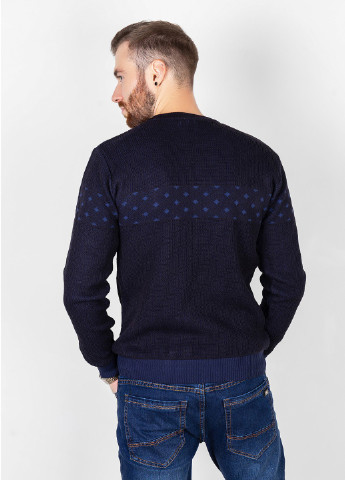 Темно-синий демисезонный свитер мужской джемпер ISSA PLUS GN4-65