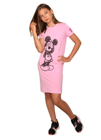 Рожева кежуал сукня сукня-футболка Blanka з малюнком