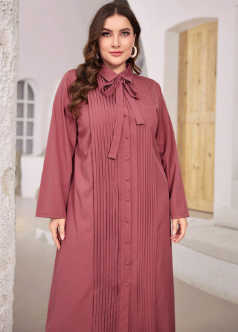 Розовое кэжуал платье рубашка SHEIN однотонное