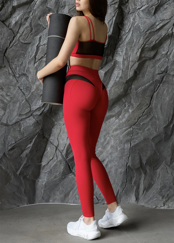 Красные демисезонные женские спортивные леггинсы Asalart