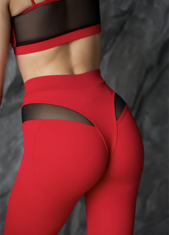 Красные демисезонные женские спортивные леггинсы Asalart