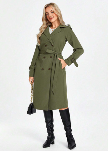 Плащ SHEIN на пуговицах демисезон (357075209)