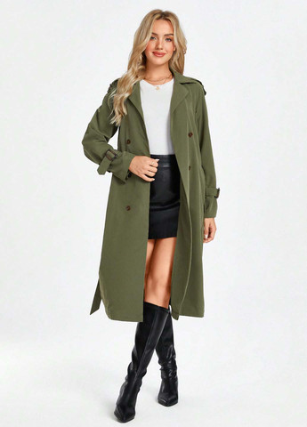 Плащ SHEIN на пуговицах демисезон (357075209)