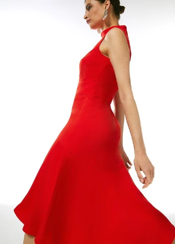 Червона коктейльна сукня кльош Karen Millen однотонна