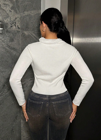 Білий демісезонний светр SHEIN