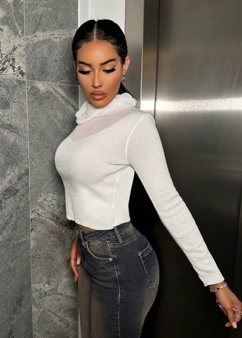 Білий демісезонний светр SHEIN