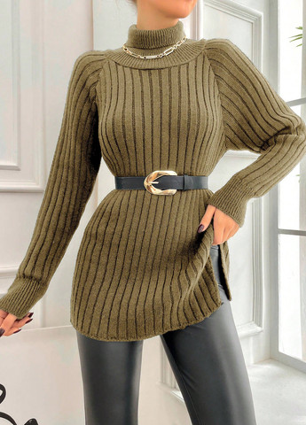 Горчичный зимний свитер SHEIN