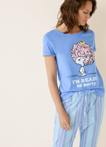 Голубая всесезон пижама (футболка, брюки) Women'secret