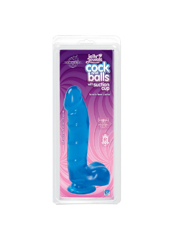 Фалоімітатор Jelly Jewels Cock & Balls Blue, діаметр 3,6см, антибактеріальний ПВХ Doc Johnson (255073359)