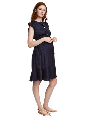 Темно-синее кэжуал платье для беременных клеш H&M
