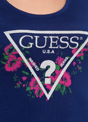 Синяя летняя футболка Guess