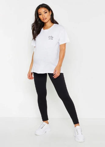 Черные демисезонные леггинсы для беременных Boohoo
