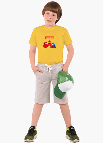 Жовта демісезонна футболка дитяча амонг ас (among us) (9224-2431) MobiPrint