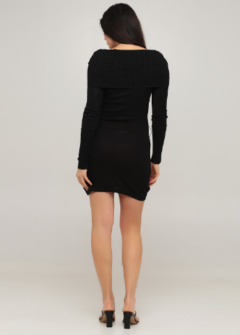 Черное кэжуал платье платье-свитер Taglia 42 однотонное